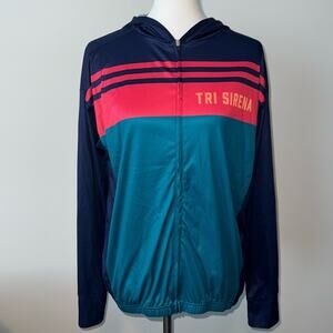 Tri Sirena Full Zip Hooded Lightweight Dri Fit Athletic Jacket Women's Large